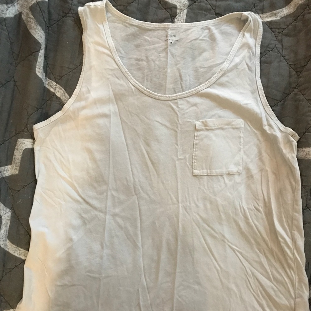 [J Crew] Basic white tank top w/ side pocket